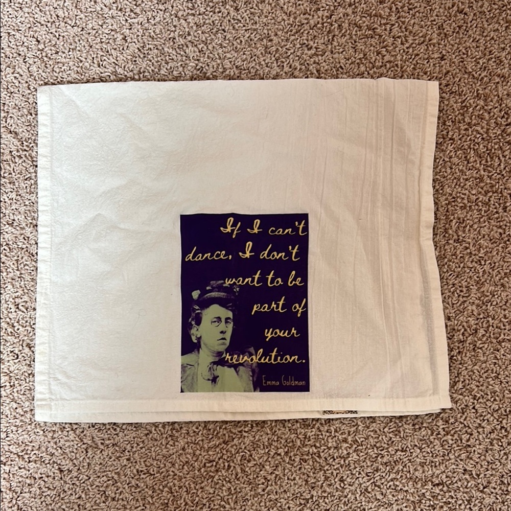 Emma Goldman quote tea towel NWOT